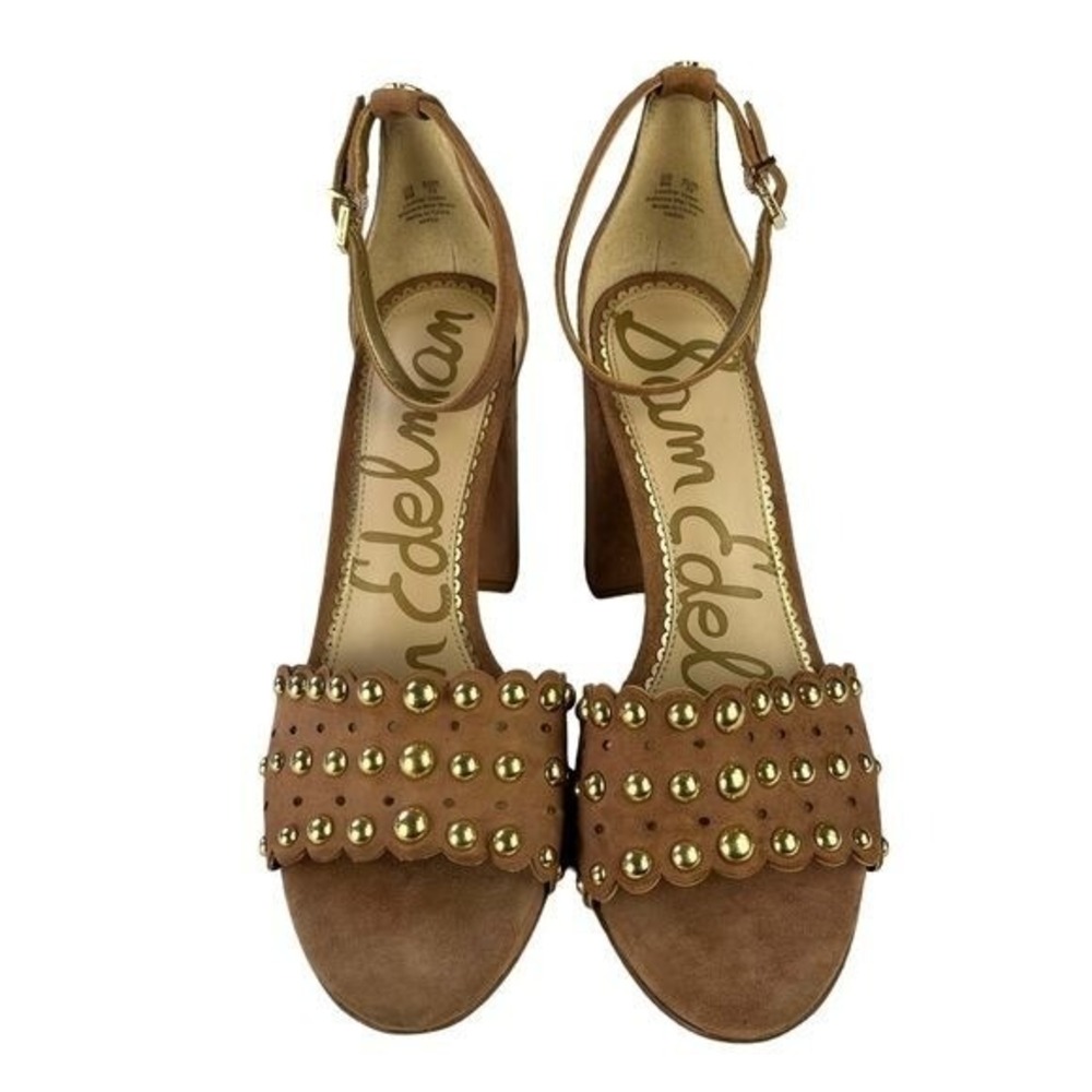 Sam Edelman Sandals Womens Size 9 Yaria Studded Suede Block Heels - Picture 6 of 12